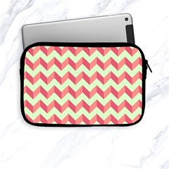 Mint Pink Modern Retro Chevron Patchwork Pattern Apple Ipad Mini Zippered Sleeve