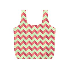 Mint Pink Modern Retro Chevron Patchwork Pattern Reusable Bag (s)