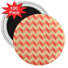 Modern Retro Chevron Patchwork Pattern 3  Button Magnet (100 Pack)