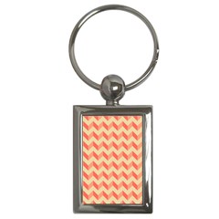 Modern Retro Chevron Patchwork Pattern Key Chain (rectangle)