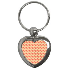 Modern Retro Chevron Patchwork Pattern Key Chain (heart) by GardenOfOphir