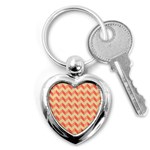 Modern Retro Chevron Patchwork Pattern Key Chain (Heart) Front