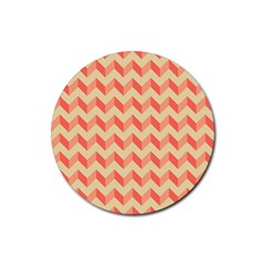 Modern Retro Chevron Patchwork Pattern Drink Coasters 4 Pack (round)