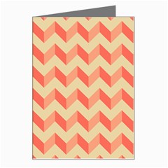 Modern Retro Chevron Patchwork Pattern Greeting Card by GardenOfOphir