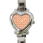 Modern Retro Chevron Patchwork Pattern Heart Italian Charm Watch  Front