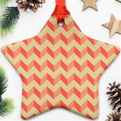 Modern Retro Chevron Patchwork Pattern Star Ornament (two Sides) by GardenOfOphir