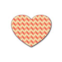 Modern Retro Chevron Patchwork Pattern Drink Coasters (heart) by GardenOfOphir