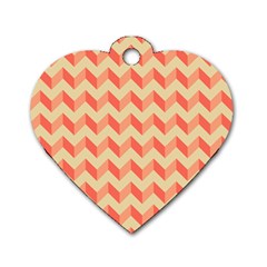 Modern Retro Chevron Patchwork Pattern Dog Tag Heart (one Sided) 