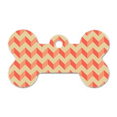 Modern Retro Chevron Patchwork Pattern Dog Tag Bone (one Sided)