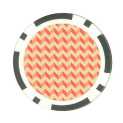 Modern Retro Chevron Patchwork Pattern Poker Chip