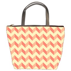 Modern Retro Chevron Patchwork Pattern Bucket Handbag