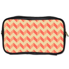 Modern Retro Chevron Patchwork Pattern Travel Toiletry Bag (one Side)