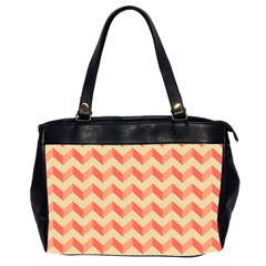 Modern Retro Chevron Patchwork Pattern Oversize Office Handbag (two Sides)