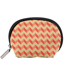 Modern Retro Chevron Patchwork Pattern Accessory Pouch (small)