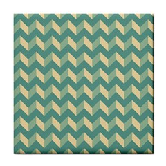 Mint Modern Retro Chevron Patchwork Pattern Ceramic Tile by GardenOfOphir