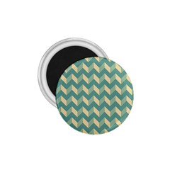 Mint Modern Retro Chevron Patchwork Pattern 1 75  Button Magnet