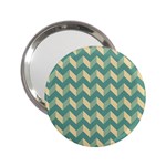 Mint Modern Retro Chevron Patchwork Pattern Handbag Mirror (2.25 ) Front