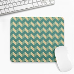 Mint Modern Retro Chevron Patchwork Pattern Large Mouse Pad (rectangle) by GardenOfOphir