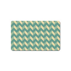 Mint Modern Retro Chevron Patchwork Pattern Magnet (name Card)