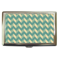 Mint Modern Retro Chevron Patchwork Pattern Cigarette Money Case