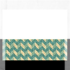 Mint Modern Retro Chevron Patchwork Pattern Jigsaw Puzzle (rectangle) by GardenOfOphir