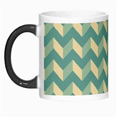 Mint Modern Retro Chevron Patchwork Pattern Morph Mug