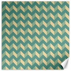 Mint Modern Retro Chevron Patchwork Pattern Canvas 12  X 12  (unframed) by GardenOfOphir