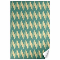 Mint Modern Retro Chevron Patchwork Pattern Canvas 12  X 18  (unframed)