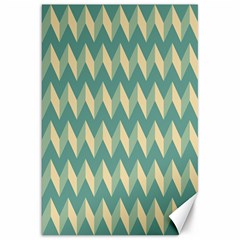 Mint Modern Retro Chevron Patchwork Pattern Canvas 20  X 30  (unframed)