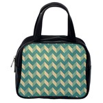 Mint Modern Retro Chevron Patchwork Pattern Classic Handbag (One Side) Front