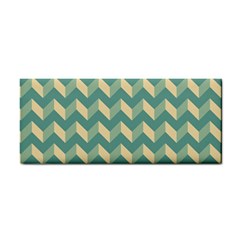 Mint Modern Retro Chevron Patchwork Pattern Hand Towel