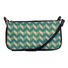 Mint Modern Retro Chevron Patchwork Pattern Evening Bag