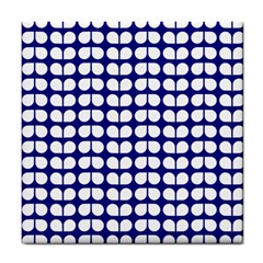 Blue And White Leaf Pattern Ceramic Tile