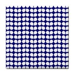 Blue And White Leaf Pattern Ceramic Tile Front