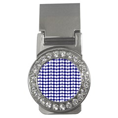 Blue And White Leaf Pattern Money Clip (cz)