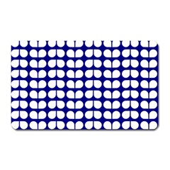 Blue And White Leaf Pattern Magnet (Rectangular)