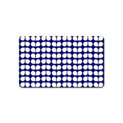 Blue And White Leaf Pattern Magnet (name Card)