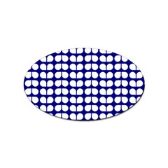 Blue And White Leaf Pattern Sticker 10 Pack (Oval)