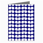 Blue And White Leaf Pattern Greeting Card Left