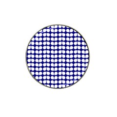 Blue And White Leaf Pattern Golf Ball Marker 4 Pack (for Hat Clip)