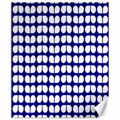 Blue And White Leaf Pattern Canvas 8  X 10  (unframed) by GardenOfOphir