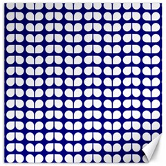 Blue And White Leaf Pattern Canvas 12  X 12  (unframed) by GardenOfOphir