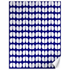 Blue And White Leaf Pattern Canvas 18  x 24  (Unframed)