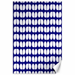 Blue And White Leaf Pattern Canvas 20  X 30  (unframed)