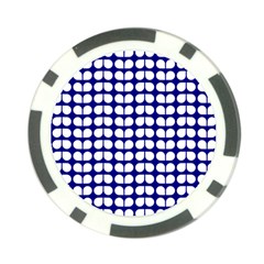 Blue And White Leaf Pattern Poker Chip (10 Pack)