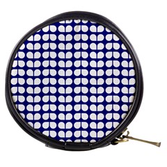 Blue And White Leaf Pattern Mini Makeup Case