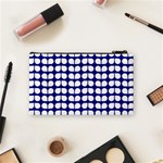 Blue And White Leaf Pattern Cosmetic Bag (Small) Back