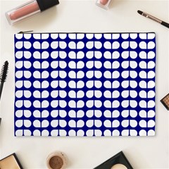 Blue And White Leaf Pattern Cosmetic Bag (xl)