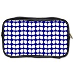 Blue And White Leaf Pattern Travel Toiletry Bag (Two Sides) Front