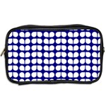 Blue And White Leaf Pattern Travel Toiletry Bag (Two Sides) Back